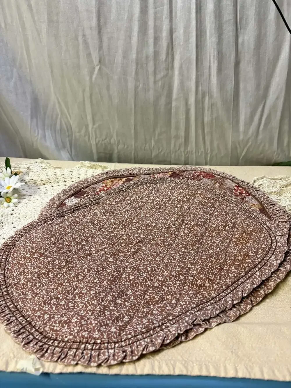 3 Vintage Linen Table Placemats